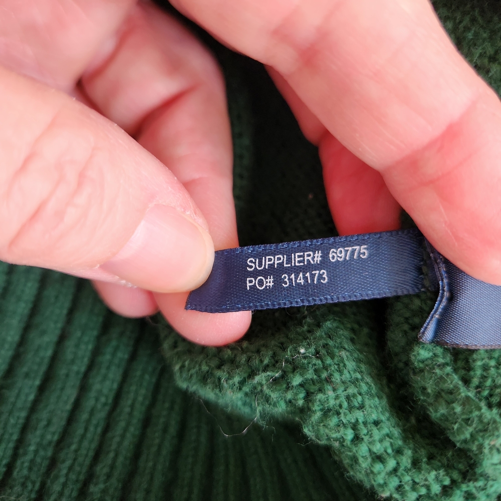 Polo Ralph Lauren VINTAGE 90s Forest Green Zip-Up Sweater XL - Picture 6 of 7